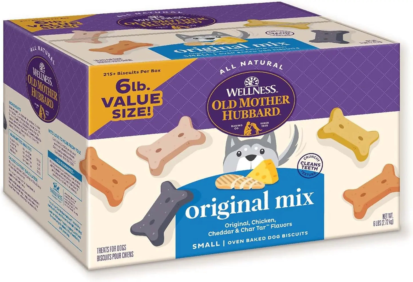 Wellness P-Nuttier Dog Biscuits, Natural, Training Treats, Peanut Butter Flavor, Large Size, (6 Pound Box)