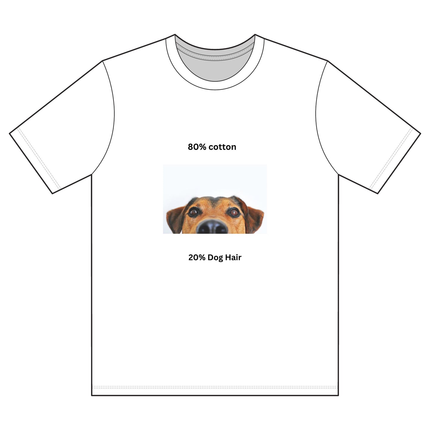 T-Shirt — “80% Cotton 20% Dog Hair” Funny Pet Lover Tee
