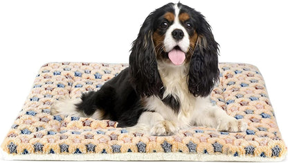 Dog Bed Crate Pad Ultra Soft Pet Bed with Cute Star Print Washable Crate Mat for Large Medium Small Dogs Reversible Fleece Dog Crate Kennel Mat Cat Bed Liner 23 X 18 Inch Dark Blue
