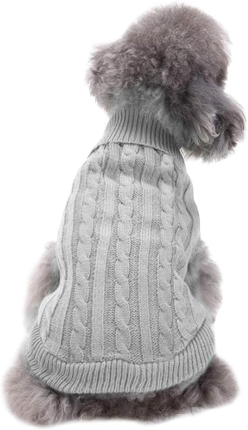 Small Dog Sweaters Knitted Pet Cat Warm Dog Sweatshirt Winter Clothes Kitten Puppy Sweater (Xx-Small, Green)