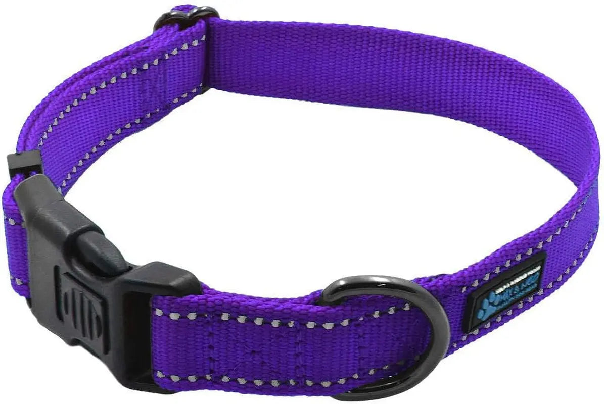 NEO Nylon Buckle Reflective Dog Collar - We Donate a Collar to a Dog Rescue for Every Collar Sold (Medium, Pink)