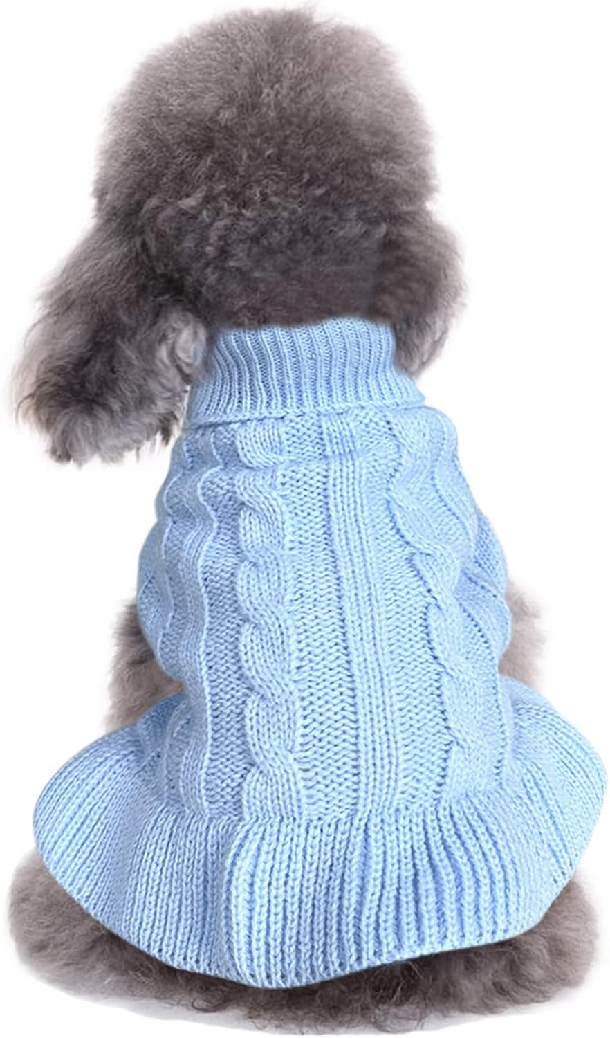 Small Dog Sweaters Knitted Pet Cat Warm Dog Sweatshirt Winter Clothes Kitten Puppy Sweater (Xx-Small, Green)
