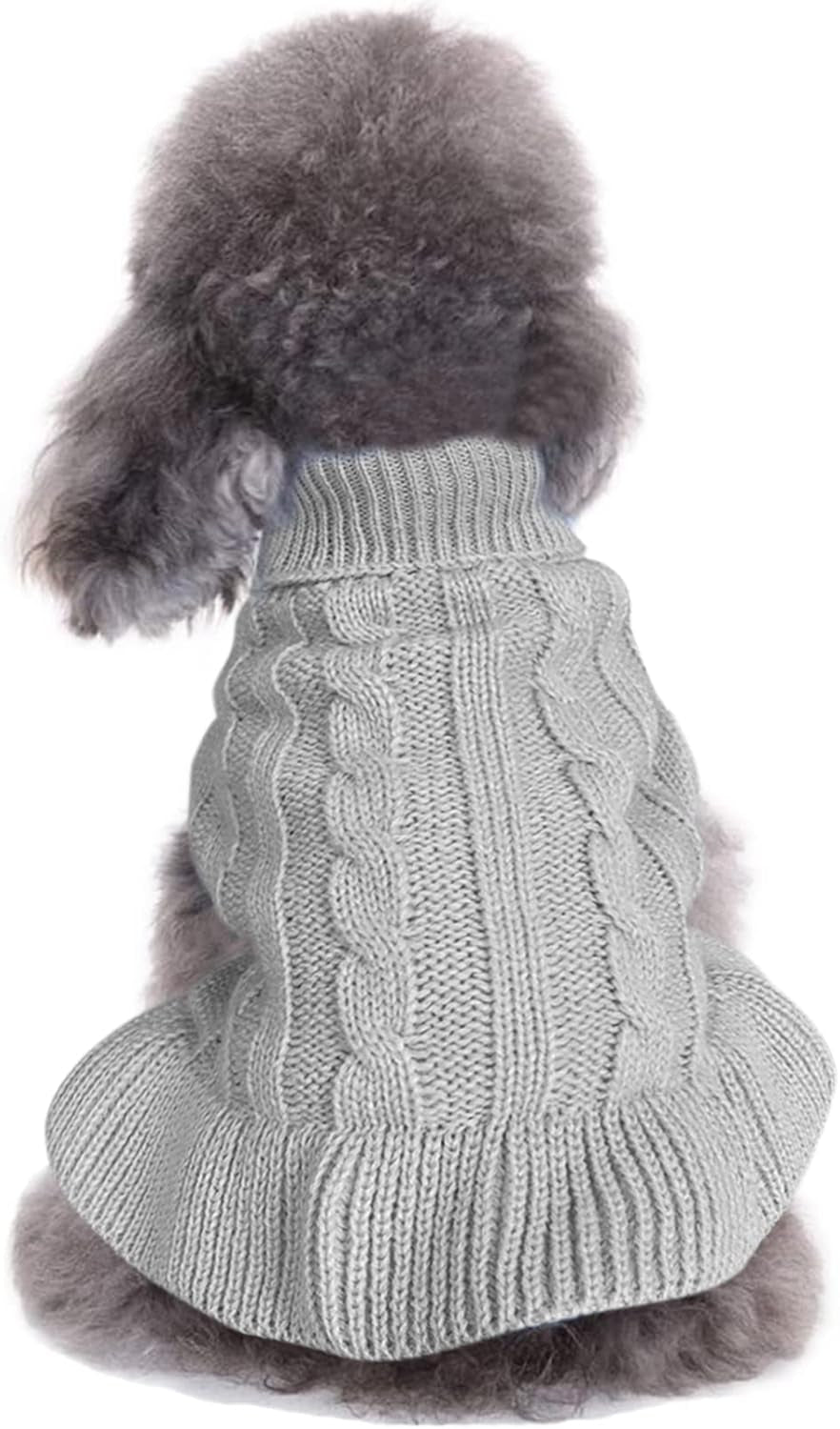 Small Dog Sweaters Knitted Pet Cat Warm Dog Sweatshirt Winter Clothes Kitten Puppy Sweater (Xx-Small, Green)