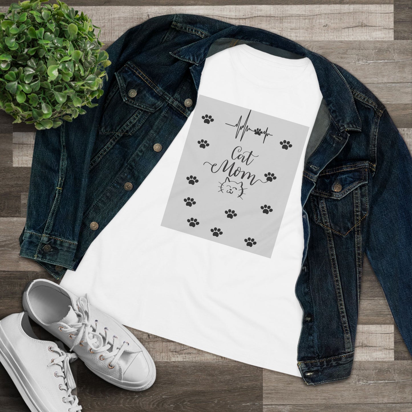 Cute Paw Print Women's Cotton Tee