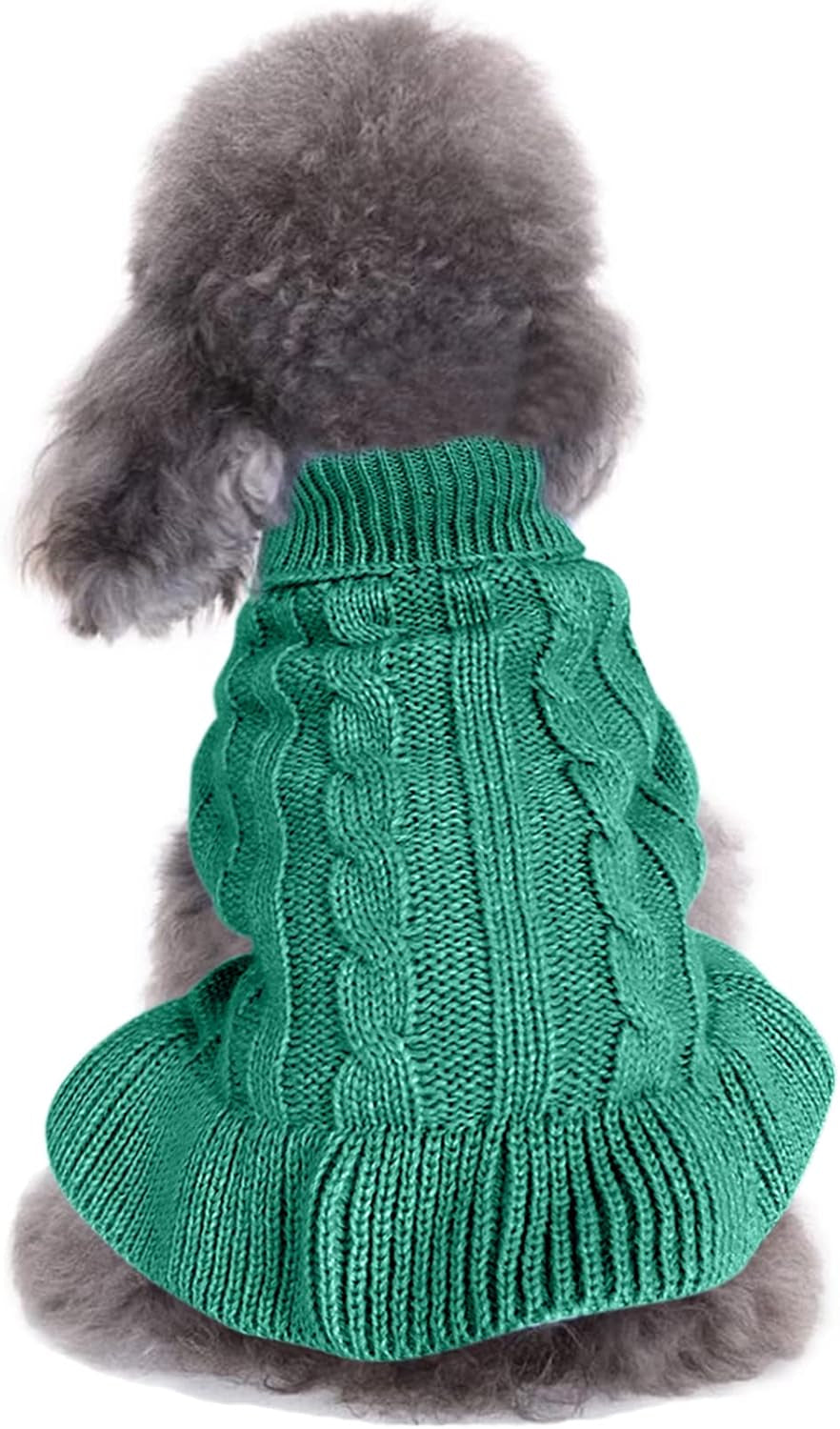 Small Dog Sweaters Knitted Pet Cat Warm Dog Sweatshirt Winter Clothes Kitten Puppy Sweater (Xx-Small, Green)