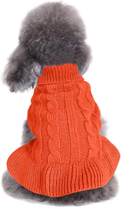 Small Dog Sweaters Knitted Pet Cat Warm Dog Sweatshirt Winter Clothes Kitten Puppy Sweater (Xx-Small, Green)