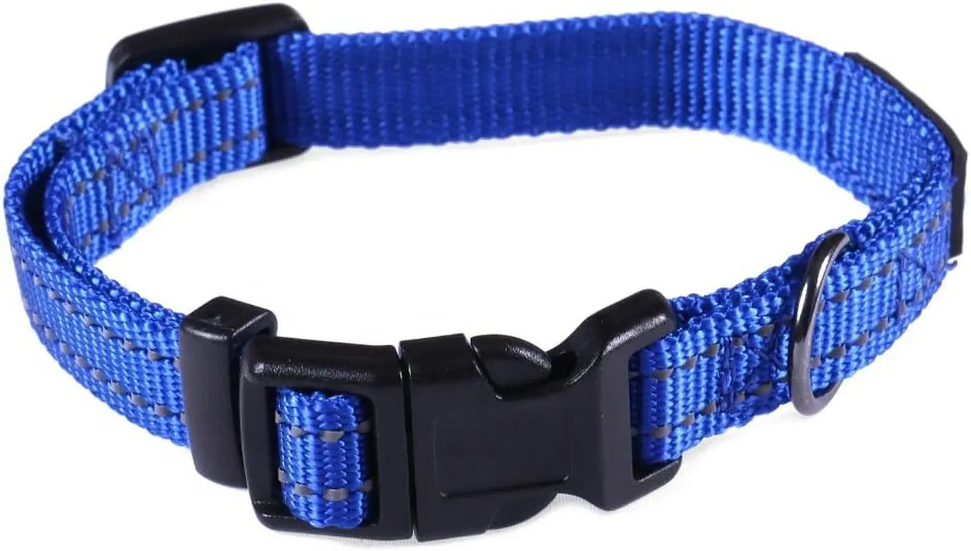 NEO Nylon Buckle Reflective Dog Collar - We Donate a Collar to a Dog Rescue for Every Collar Sold (Medium, Pink)