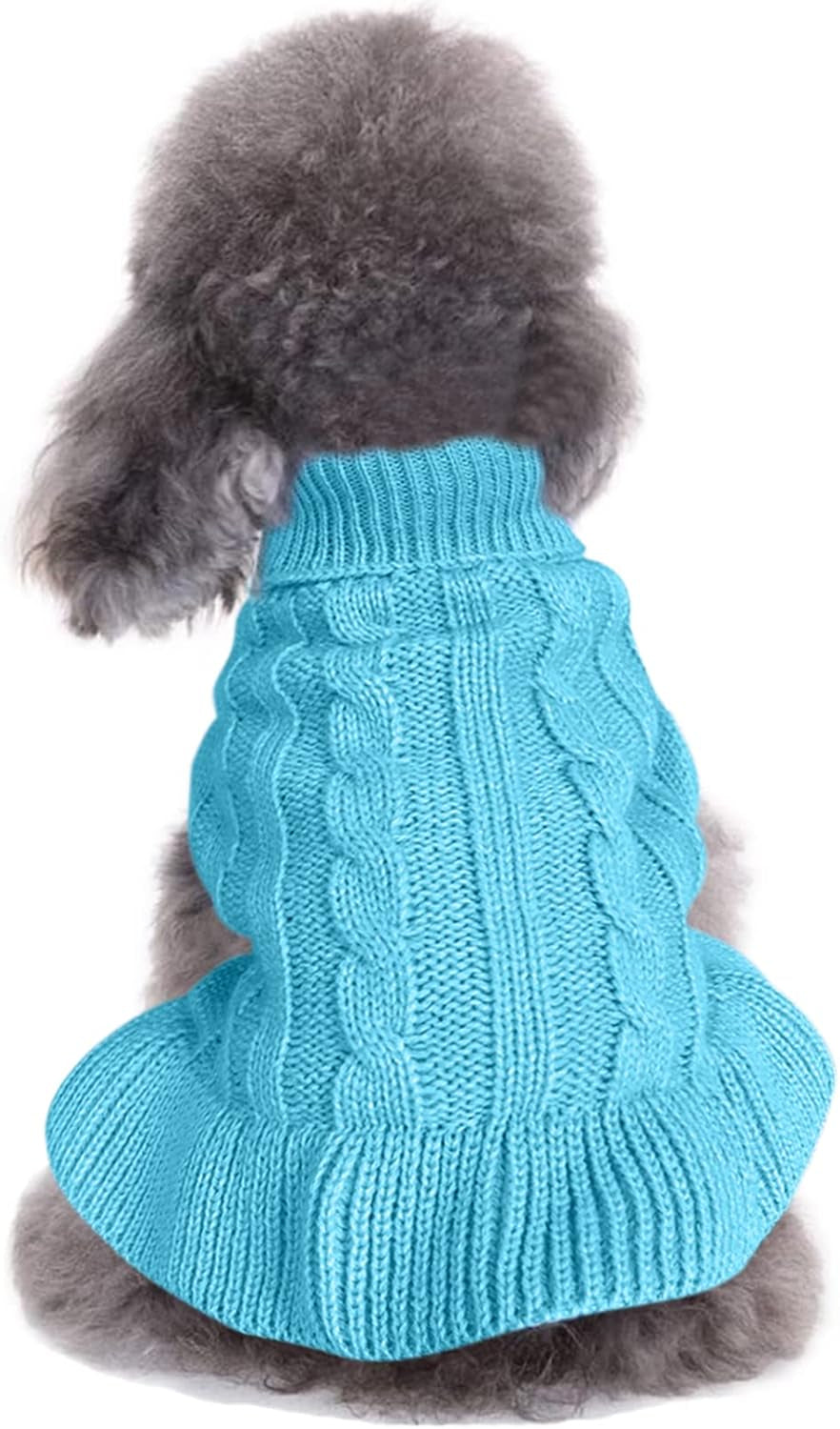 Small Dog Sweaters Knitted Pet Cat Warm Dog Sweatshirt Winter Clothes Kitten Puppy Sweater (Xx-Small, Green)