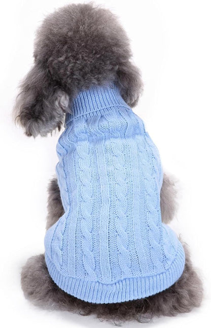 Small Dog Sweaters Knitted Pet Cat Warm Dog Sweatshirt Winter Clothes Kitten Puppy Sweater (Xx-Small, Green)