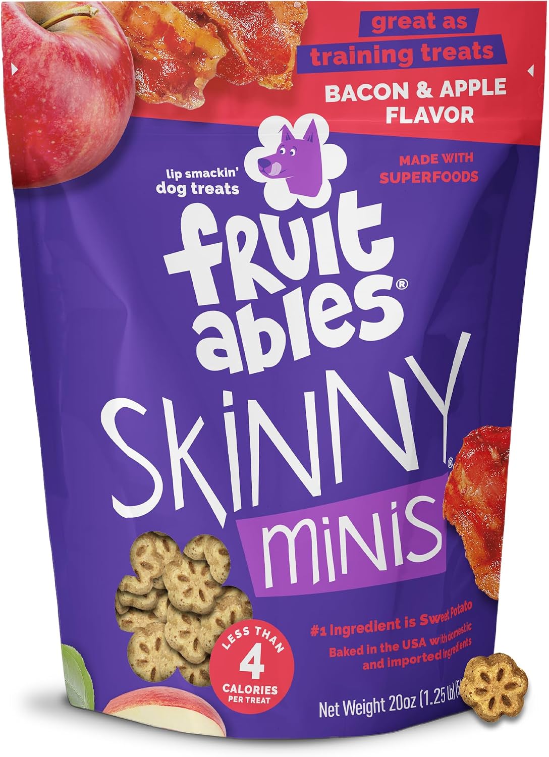 Skinny Minis Dog Treats, Healthy Pumpkin Treat for Dogs, Low Calorie & Delicious, Puppy Training, No Wheat, Corn or Soy, Made in the USA, Pumpkin and Mango Flavor, 5Oz