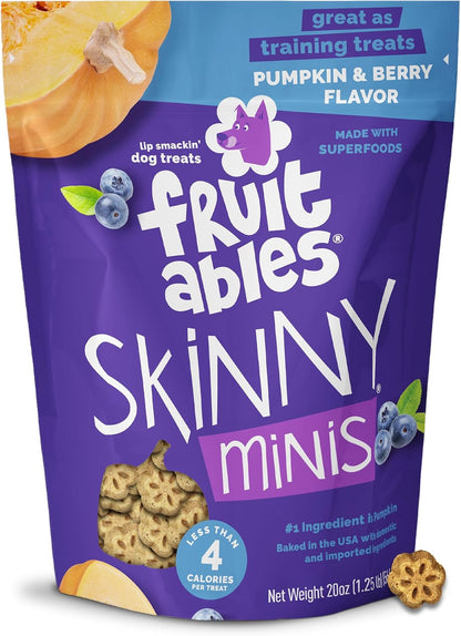 Skinny Minis Dog Treats, Healthy Pumpkin Treat for Dogs, Low Calorie & Delicious, Puppy Training, No Wheat, Corn or Soy, Made in the USA, Pumpkin and Mango Flavor, 5Oz