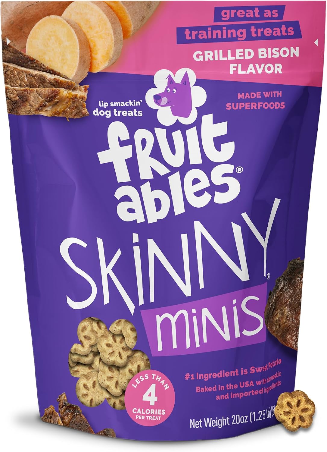 Skinny Minis Dog Treats, Healthy Pumpkin Treat for Dogs, Low Calorie & Delicious, Puppy Training, No Wheat, Corn or Soy, Made in the USA, Pumpkin and Mango Flavor, 5Oz