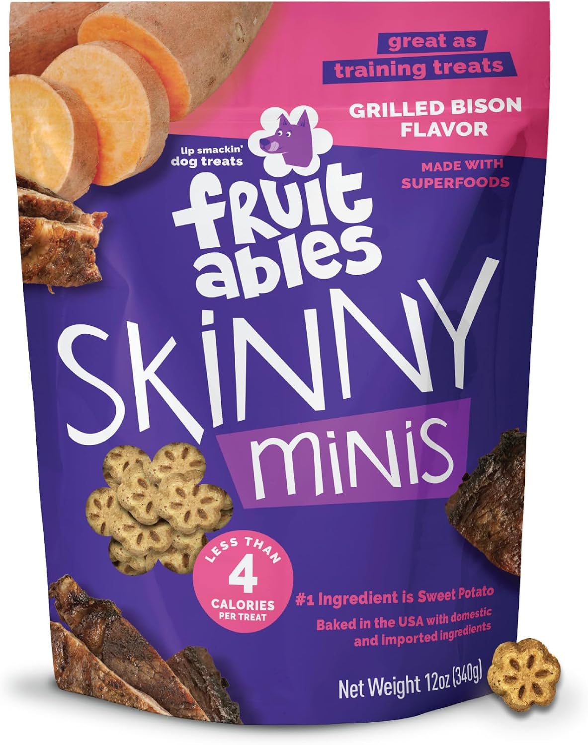 Skinny Minis Dog Treats, Healthy Pumpkin Treat for Dogs, Low Calorie & Delicious, Puppy Training, No Wheat, Corn or Soy, Made in the USA, Pumpkin and Mango Flavor, 5Oz