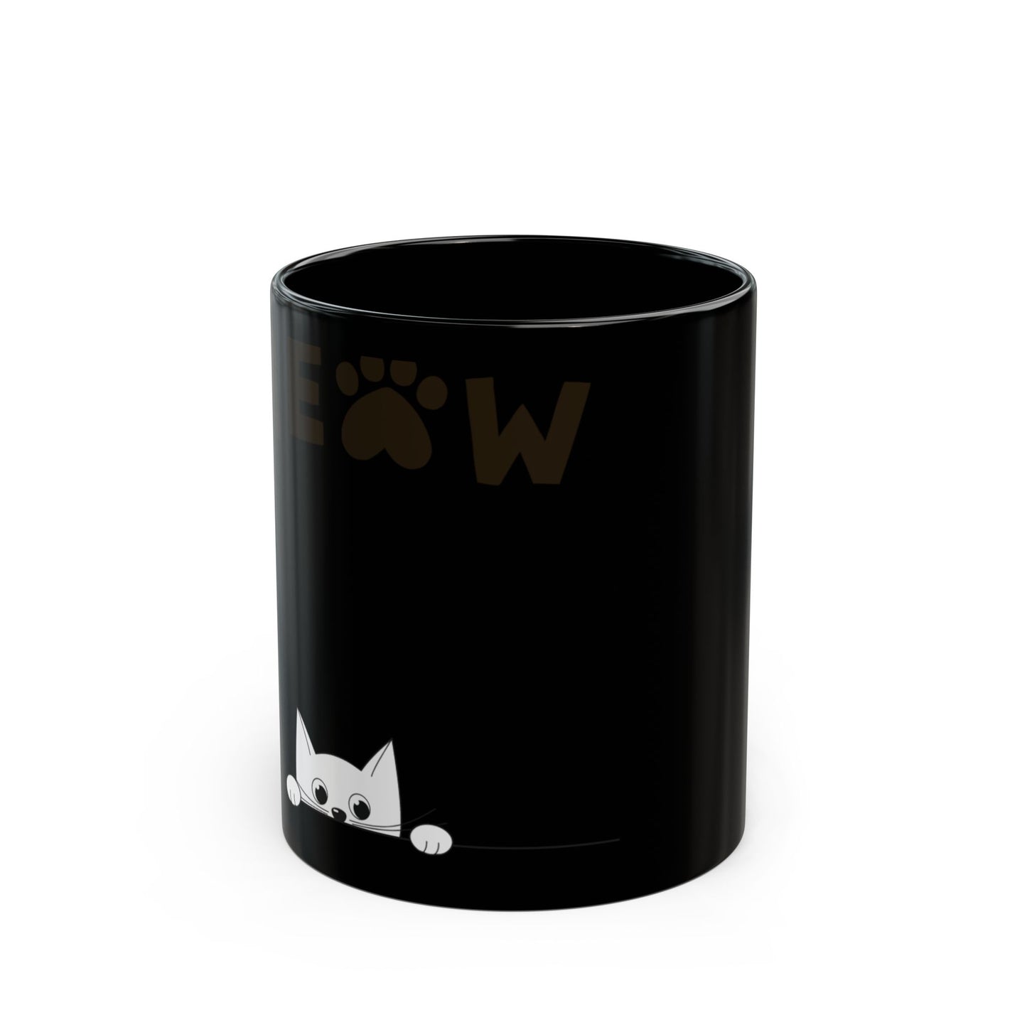 Peekaboo Cat Black Mug