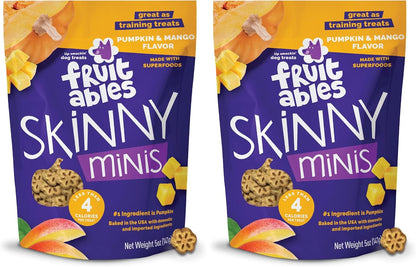 Skinny Minis Dog Treats, Healthy Pumpkin Treat for Dogs, Low Calorie & Delicious, Puppy Training, No Wheat, Corn or Soy, Made in the USA, Pumpkin and Mango Flavor, 5Oz