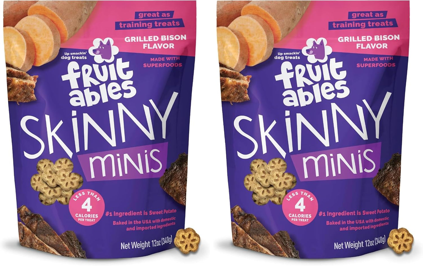 Skinny Minis Dog Treats, Healthy Pumpkin Treat for Dogs, Low Calorie & Delicious, Puppy Training, No Wheat, Corn or Soy, Made in the USA, Pumpkin and Mango Flavor, 5Oz