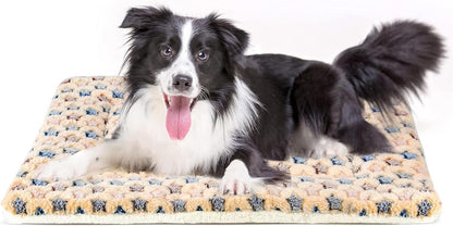 Dog Bed Crate Pad Ultra Soft Pet Bed with Cute Star Print Washable Crate Mat for Large Medium Small Dogs Reversible Fleece Dog Crate Kennel Mat Cat Bed Liner 23 X 18 Inch Dark Blue