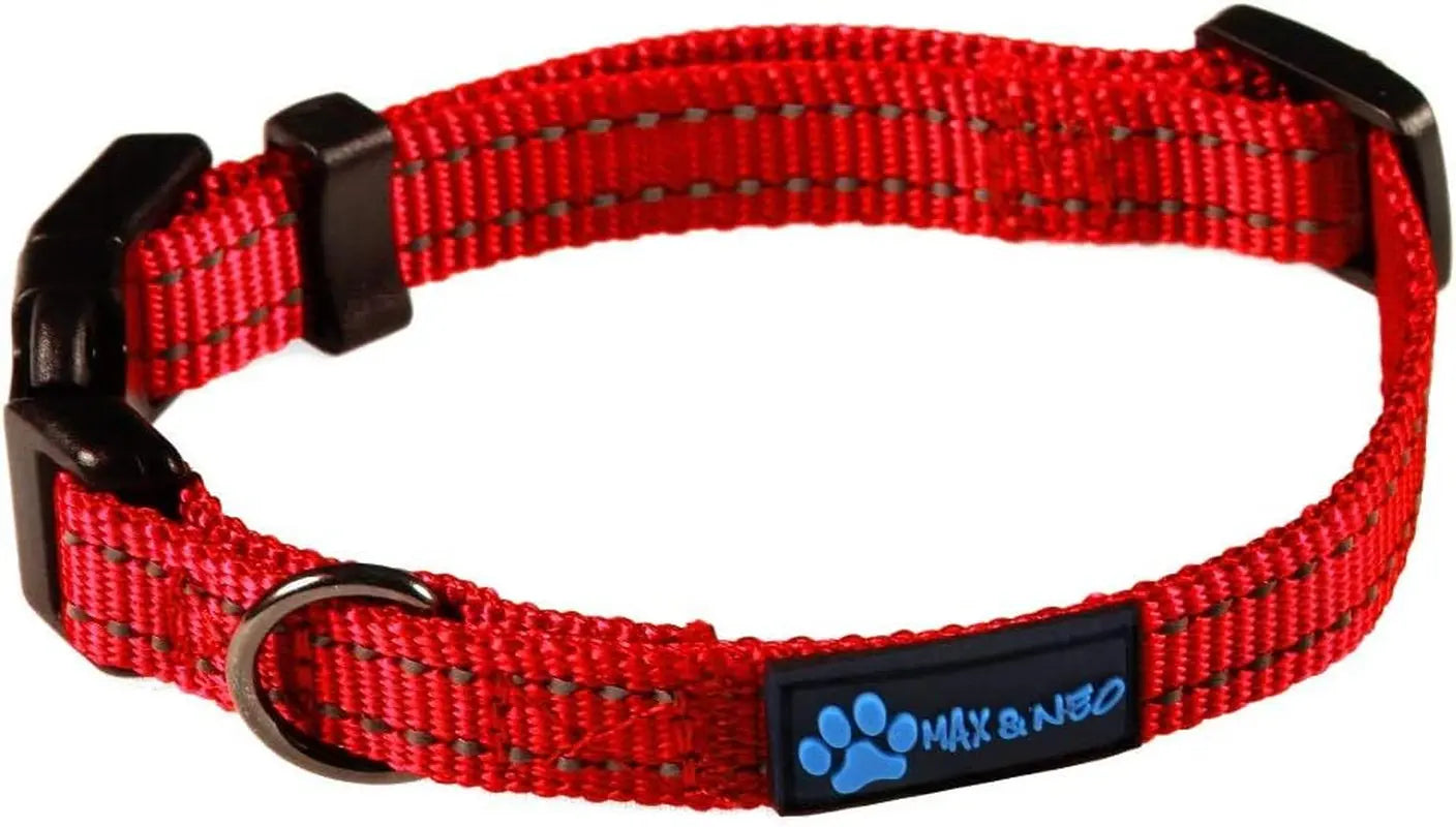 NEO Nylon Buckle Reflective Dog Collar - We Donate a Collar to a Dog Rescue for Every Collar Sold (Medium, Pink)