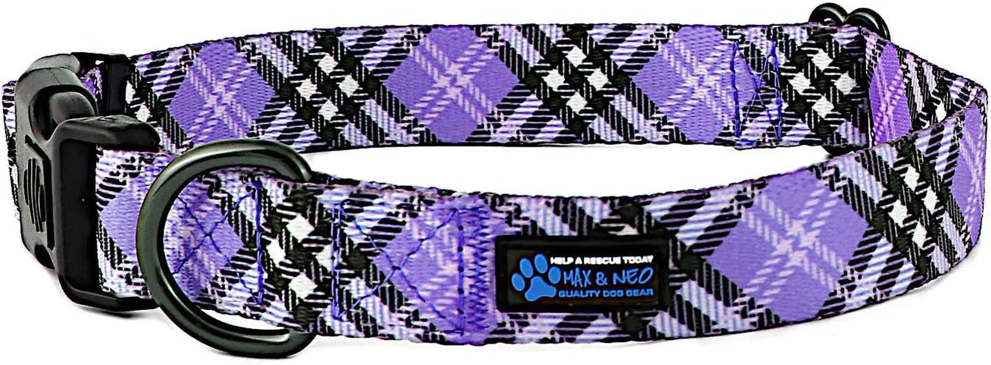 NEO Nylon Buckle Reflective Dog Collar - We Donate a Collar to a Dog Rescue for Every Collar Sold (Medium, Pink)