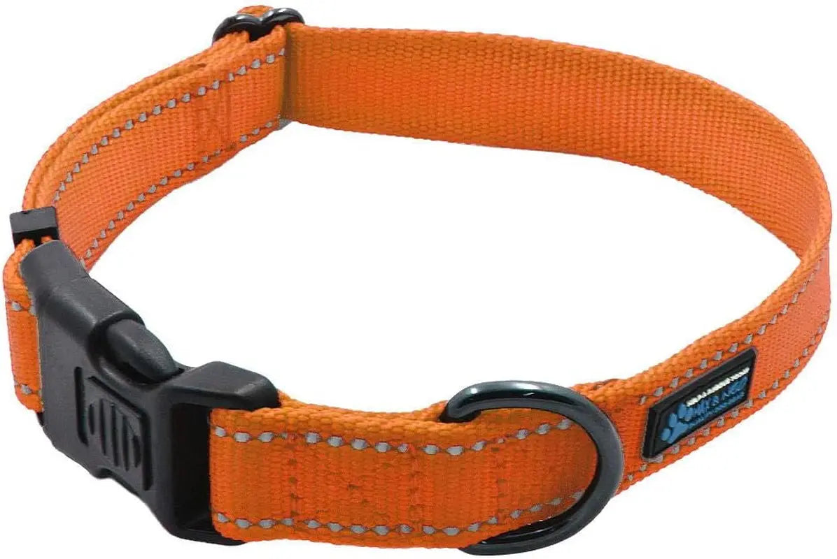 NEO Nylon Buckle Reflective Dog Collar - We Donate a Collar to a Dog Rescue for Every Collar Sold (Medium, Pink)
