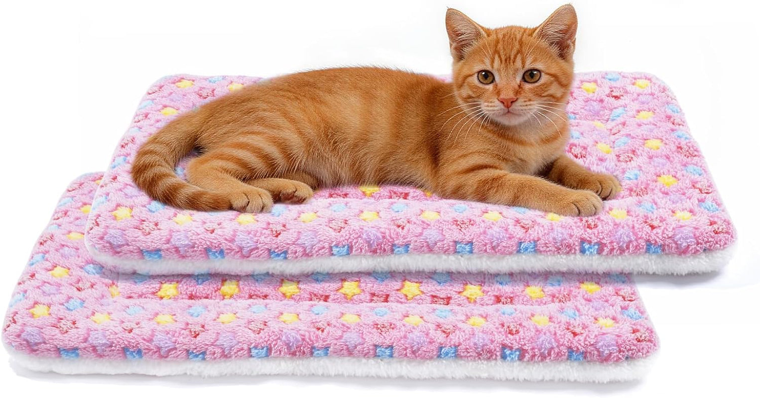 Dog Bed Crate Pad Ultra Soft Pet Bed with Cute Star Print Washable Crate Mat for Large Medium Small Dogs Reversible Fleece Dog Crate Kennel Mat Cat Bed Liner 23 X 18 Inch Dark Blue