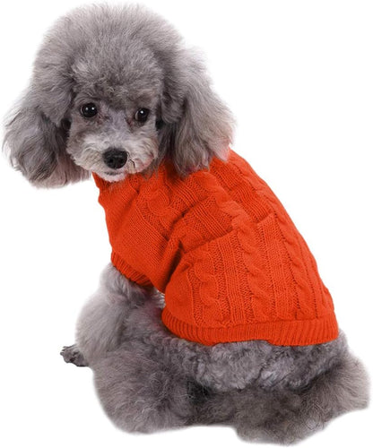 Small Dog Sweaters Knitted Pet Cat Warm Dog Sweatshirt Winter Clothes Kitten Puppy Sweater (Xx-Small, Green)