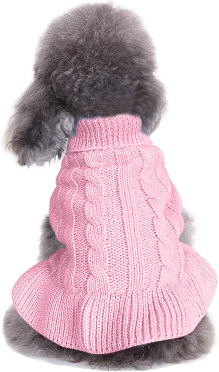 Small Dog Sweaters Knitted Pet Cat Warm Dog Sweatshirt Winter Clothes Kitten Puppy Sweater (Xx-Small, Green)