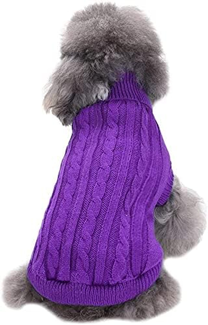Small Dog Sweaters Knitted Pet Cat Warm Dog Sweatshirt Winter Clothes Kitten Puppy Sweater (Xx-Small, Green)