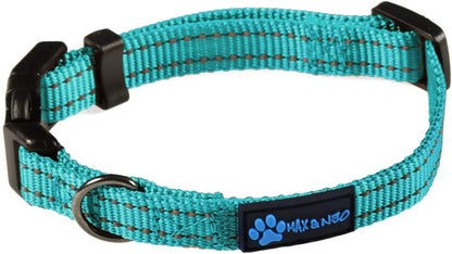 NEO Nylon Buckle Reflective Dog Collar - We Donate a Collar to a Dog Rescue for Every Collar Sold (Medium, Pink)