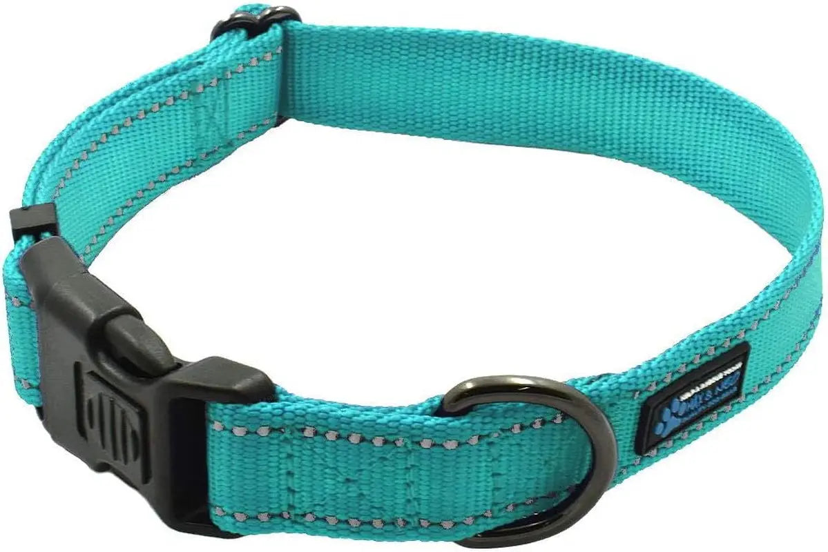 NEO Nylon Buckle Reflective Dog Collar - We Donate a Collar to a Dog Rescue for Every Collar Sold (Medium, Pink)